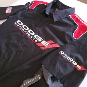 New Dodge Motorsports Mens Large JH Designs Racing Pit Crew Snap Mechanic NWT